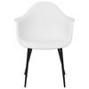 vidaXL Dining Chair Set of 2 White Polypropylene, Powder-coated metal