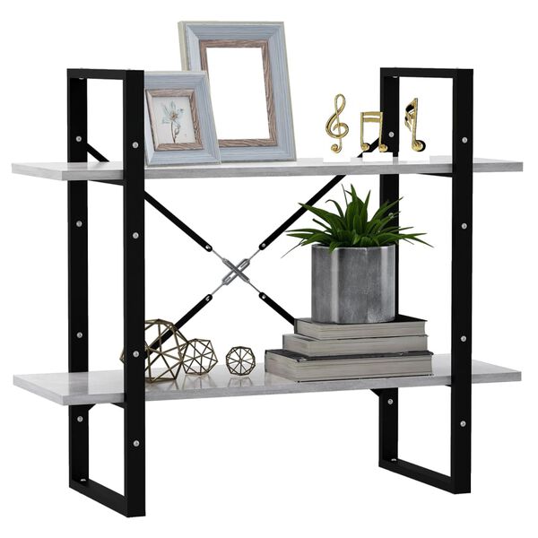 vidaXL Book Cabinet Concrete Gray Engineered Wood 31.5x11.8x27.6 in