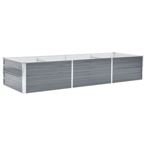 vidaXL Raised Bed Grey Galvanized Steel 94.5 x 31.5 x 17.7 in Durable