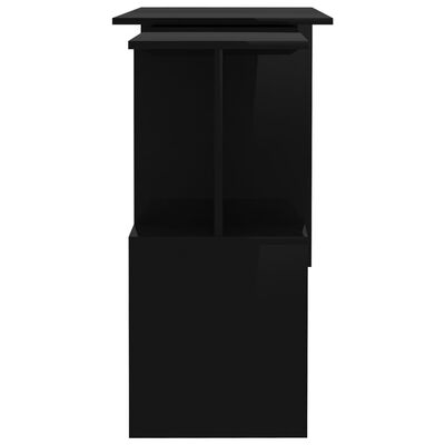 vidaXL Corner Desk High Gloss Black 78.7" x 19.7" x 29.9" Engineered Wood