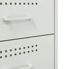 vidaXL Bedside Cabinet White Steel Medium Bedside Cabinet Rectangular