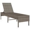 vidaXL Sun Lounger with Cushion Grey 55x200x44cm Poly Rattan