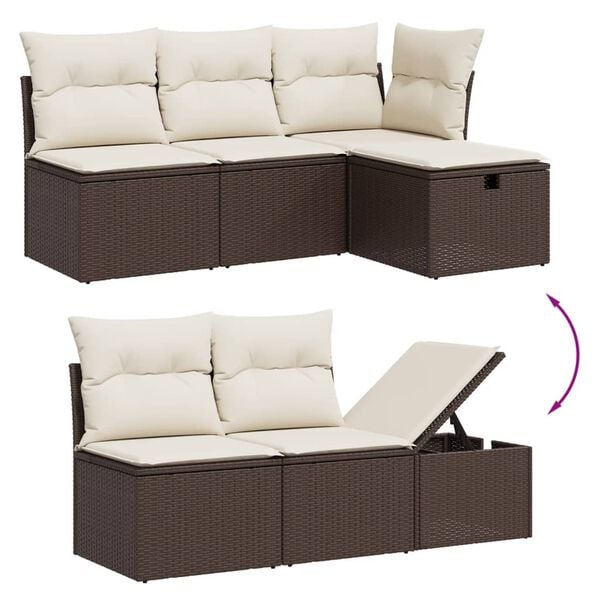vidaXL Garden Sofa Set Brown