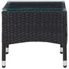 vidaXL Outdoor Table Black Poly Rattan 23.6x15.7x14.2 in Tough