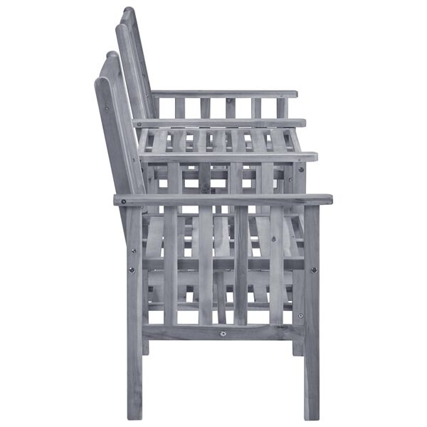 vidaXL Patio Chair With Tea Table Gray Solid acacia wood, 100% polyester