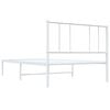 vidaXL Bed Frame White Steel Twin Metal Bed Frame Rectangular