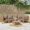 vidaXL Garden Lounge Set Taupe Bamboo and Polyester Medium Modular