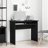 vidaXL Desk Black Oak Engineered Wood Black Oak Desk Rectangular