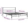 vidaXL Bed Frame Grey Metal 55.1x78.7 in Durable Bed Frame