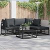 vidaXL Garden Sofa Set with Cushion 5 pcs Black Aluminium