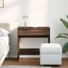 vidaXL Dressing Table Brown Oak Engineered wood, glass