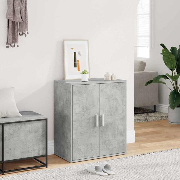 vidaXL Shoe Cabinet Concrete Grey Engineered Wood Medium Shoe Cabinet