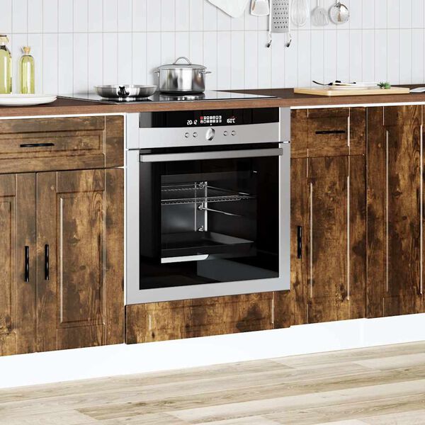 vidaXL Oven Cabinet Smoked oak Engineered wood Compact Adjustable Feet