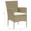 vidaXL Garden Chair Set of 4 Beige, Cream white