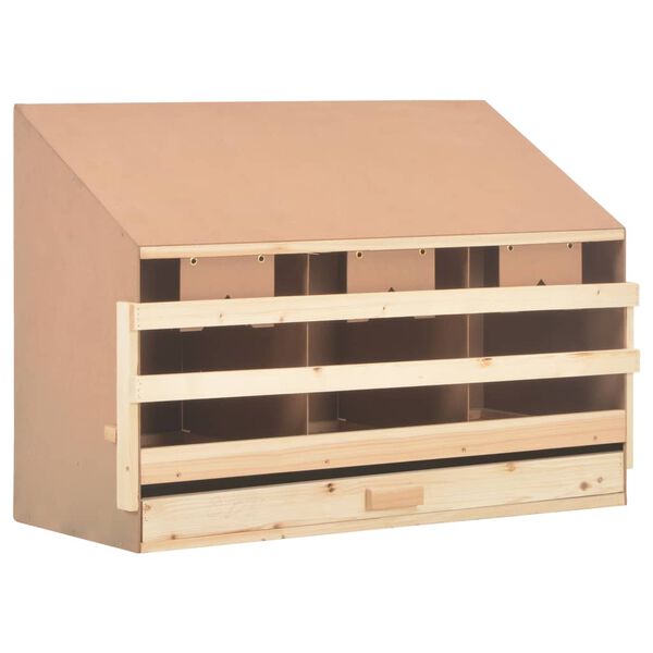 vidaXL Chicken Laying Nest 3 Compartments 36.6"x15.7"x25.6" Solid Pine Wood