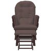vidaXL Glider Chair With Stool Brown Solid Rubber Wood Standard