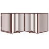 vidaXL Dog Gate Set of 4 Brown Poplar Wood 126 in total length