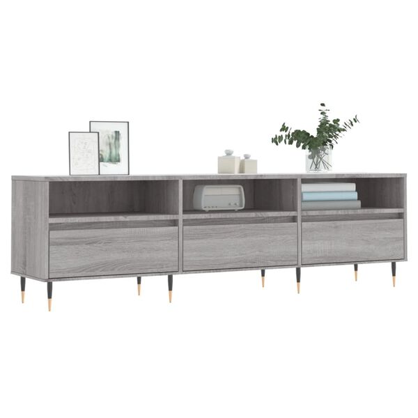 vidaXL TV Cabinet Grey Sonoma Engineered Wood, Iron Large TV Cabinet