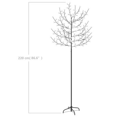 vidaXL Christmas Tree 220 LEDs Warm White Light Cherry Blossom 86.6"