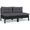 vidaXL Garden Lounge Set Anthracite Solid pine wood, 100% polyester fabric