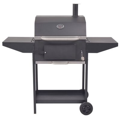 vidaXL BBQ Charcoal Smoker with Bottom Shelf Black