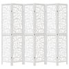 vidaXL Room Divider 6 Panels White Solid Wood Paulownia