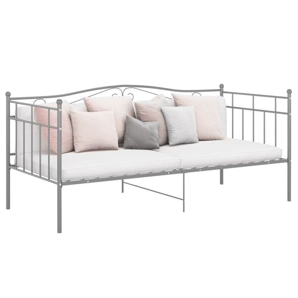 vidaXL Sofa Bed Frame Grey Powder-coated metal Single