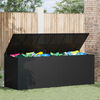 vidaXL Cushion Box Black PE Rattan, Powder-Coated Steel Large