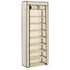 vidaXL Shoe Cabinet Cream Powder-coated tubes and non-woven fabric Tall