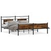 vidaXL Bed Frame Smoked Oak Steel, Engineered Wood Double Bed Bed Frame