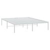 vidaXL Bed Frame White Steel 55.1x78.7 in Metal Bed Frame Rectangular