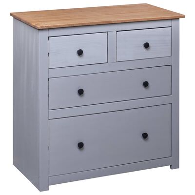 vidaXL Sideboard Gray 31.5"x15.7"x32.7" Pinewood Panama Range