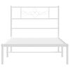 vidaXL Bed Frame White Powder-Coated Steel Twin XL Bed Frame