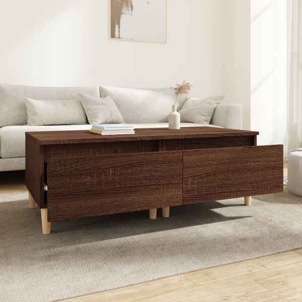 vidaXL Side Table Set of 2 Brown Oak Engineered wood Small Side Table