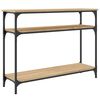 vidaXL Console Table Sonoma oak Engineered wood, metal frame Narrow