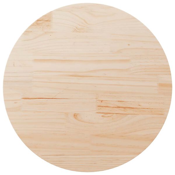 vidaXL Table Top Natural wood Solid pine wood (untreated) 35.4 inch round