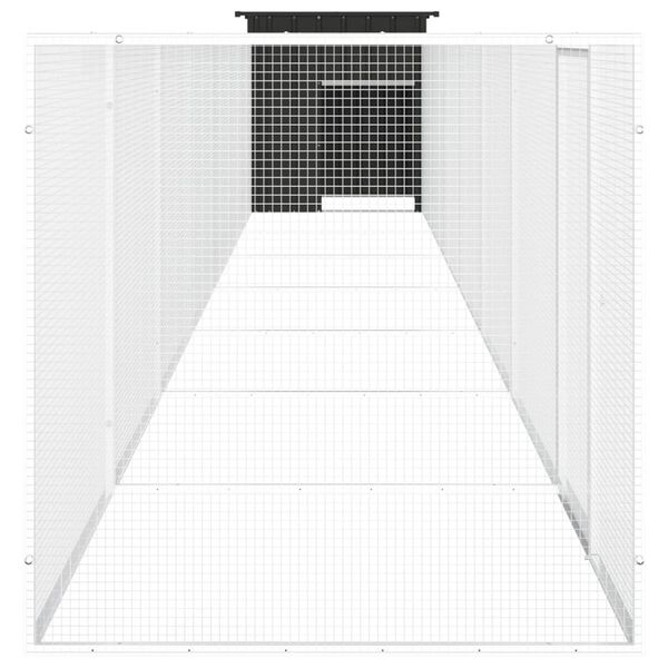 vidaXL Chicken Cage Anthracite Galvanized Steel Large Chicken Cage
