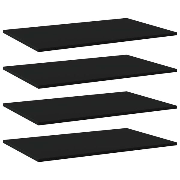 vidaXL Shelf Set of 4 Black Engineered wood 31.5 in x 19.7 in Shelf