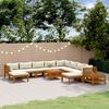 vidaXL Garden Lounge Set Cream Solid acacia wood, 100% polyester fabric
