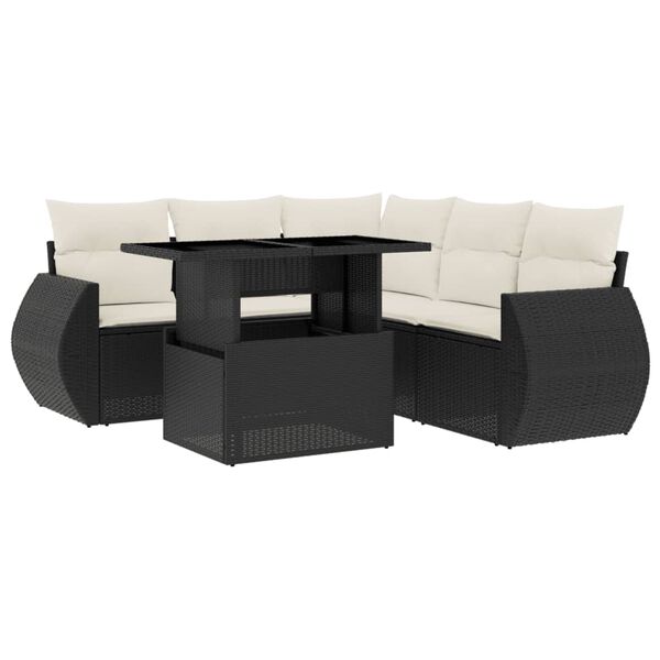 vidaXL Garden Sofa Set Black