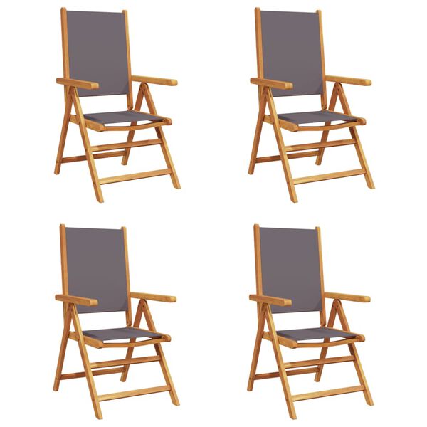 vidaXL Garden Chair Set of 4 Anthracite