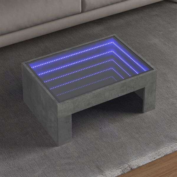 vidaXL Coffee Table Concrete Grey Engineered wood, Glass Compact