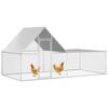 vidaXL Chicken Coop Silver Galvanized Steel Large Chicken Coop