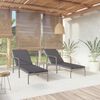 vidaXL Sun Lounger With Table Set of 3 Grey