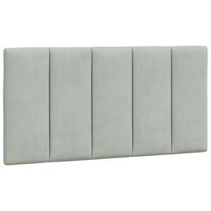vidaXL Headboard Cushion Light grey Velvet (100% polyester), Foam