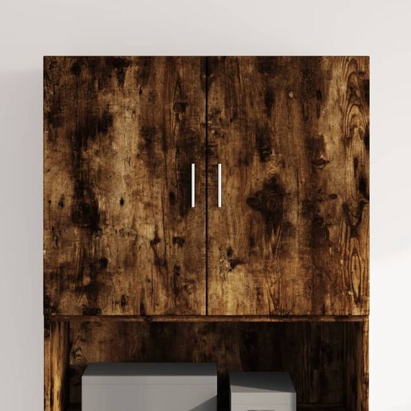 vidaXL Wall Cabinet Smoked Oak Engineered Wood 31.5 x 16.7 x 25.2 in