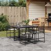 vidaXL Garden Dining Set Black PE Rattan 5-Piece Set Removable Covers