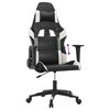 vidaXL Gaming Chair Black and White Faux Leather