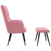 vidaXL Relaxing Chair With Stool Pink Velvet Medium Stylish Design