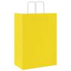 vidaXL Paper Bags 50 pcs with Handles Yellow 12.6x6.7x17.3"